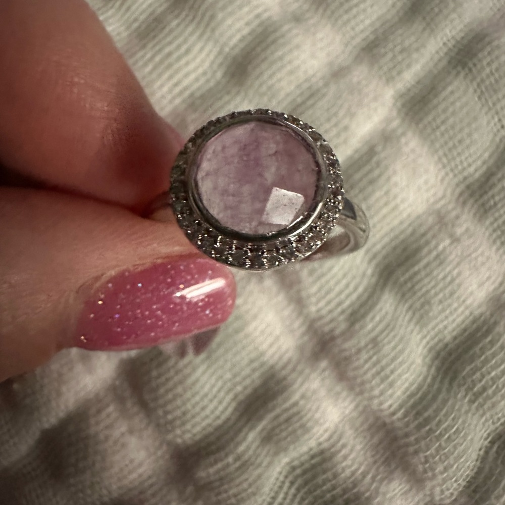 Genuine Lavender Quartz new size 7 new cupcake ring style!!!